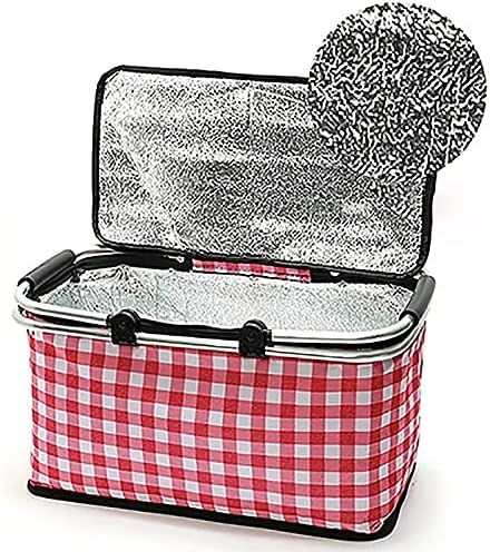 Genigw 29l dobrando piquenique cesto de camping shopping shopping cooler acampamento cesto de armazenamento cesto ao ar livre