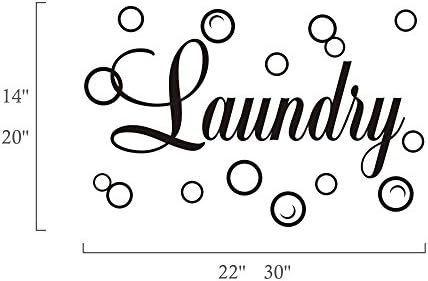 Decoração de lavanderia decalques de lavanderia de lavanderia sinalizadores de bolhas descascam e colar letra de artes de