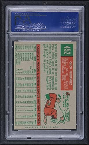 1959 Topps 452 Chico Fernandez Philadelphia Phillies PSA PSA 8.00 Phillies