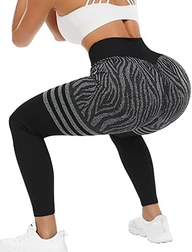 Um treino de levantamento de butt croste croste para mulheres santy boaty de cintura alta calças de ioga scrunch butt gin sem costura