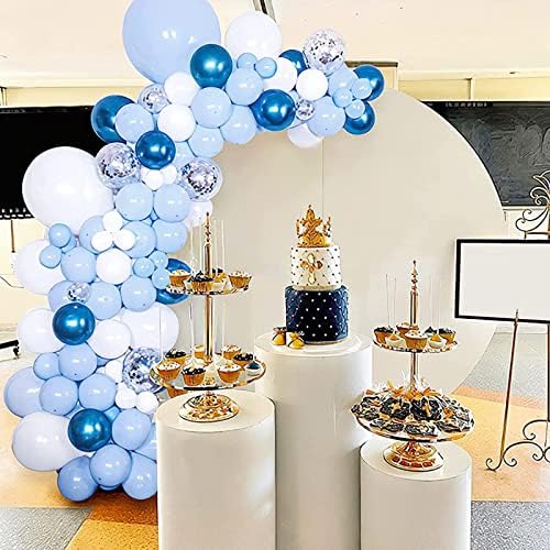 Pedestal de exibição de metal lopxo, 3pcs Pedestal de cilindro branco Stands para festas decoração de aniversário de casamento,