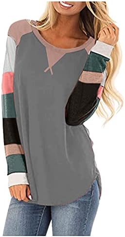 Blusa da mulher, túnicas de manga longa superior para mulheres de tamanho comprido túnica de manga longa e camisetas gráficas