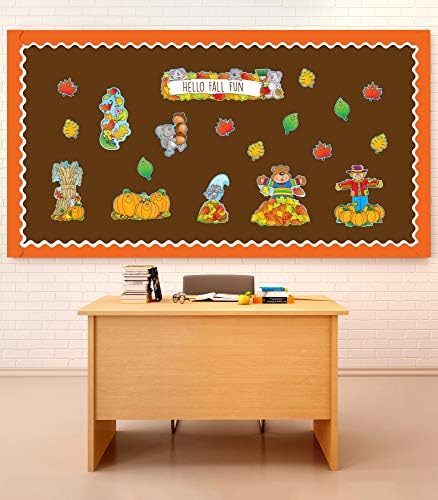 Carson Dellosa - Fall Classic Mini Bulletin Board Set, Décor de sala de aula de outono, 39 peças