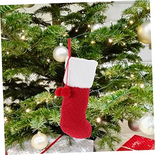 Toyvian 1pc Christmas Stocking Bolsa de presente Ornamentos de natividade para crianças sacos de presente Papai Noel Stick Gifts