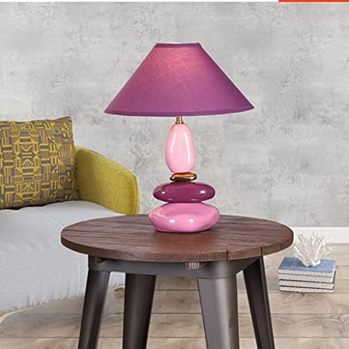 Liruxun Table lumbo de estar sala de estar quarto personalidade criativa sala de casamento quente presente de decoração de menina de cabeceira imitação de pedra lâmpada de cerâmica