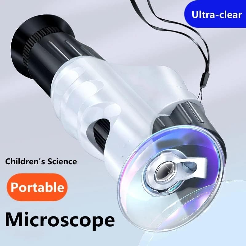 Microscópio de telefone celular Zhyh 100x com clipe de telefone celular, lupa portátil de microscópio portátil, experimento científico