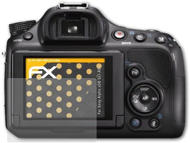 Protetor de tela AtFolix compatível com Sony Alpha A58 SLT-A58 Screen Protection Film, Filme de Protetor de Protetor FX Anti-Reflexivo e de Choque