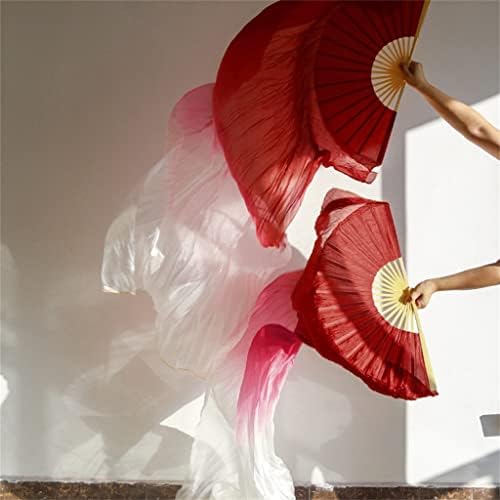 Ganfanren Real Silk Belly Dance Silk Veil Fãs de tamanho clássico Costas de seda Fãs de dança Propções de performance personalizadas
