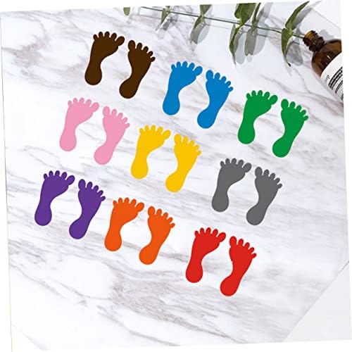 Adesivos de pegada stobok adesivos de acabamento de carpete adesivos de parede para crianças adesivos para crianças adesivos de escada pegada adesivos de parede adesivos de sapato adesivos coloridos adesivos de pegada de piso 12 pares