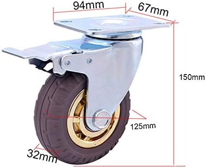 Casters do Dengsh, rodas de substituição de debadrão pesado, direcional, universal, com freios o kit de rolos de móveis