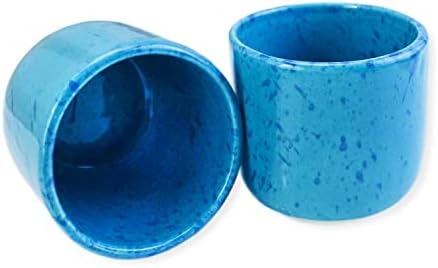 Roro azul manchado de grama cerâmica moldada com manuse