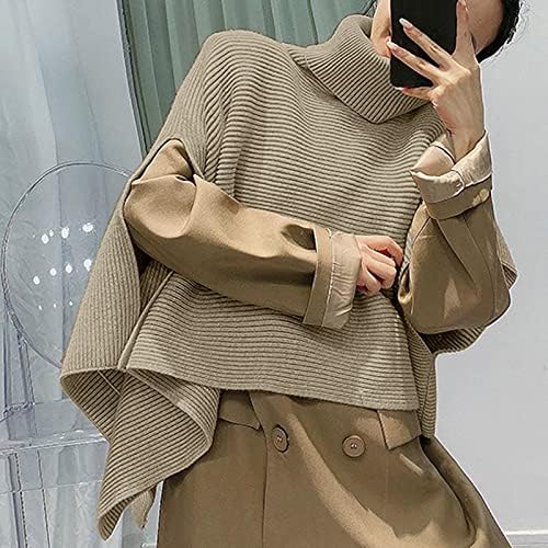 Autumn e Winter Women Solid Color Turtleneck Shawl Sweater Shawl Shawl quente no interior