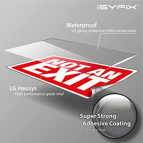 Isyfix Não é um vinil auto-adesivo de 2 pacote de 2 pacote de 14x10 polegadas-premium, laminado para UV final, clima, arranhão, água e resistência ao desbotamento, para escritórios, edifícios, local de trabalho e muito mais.