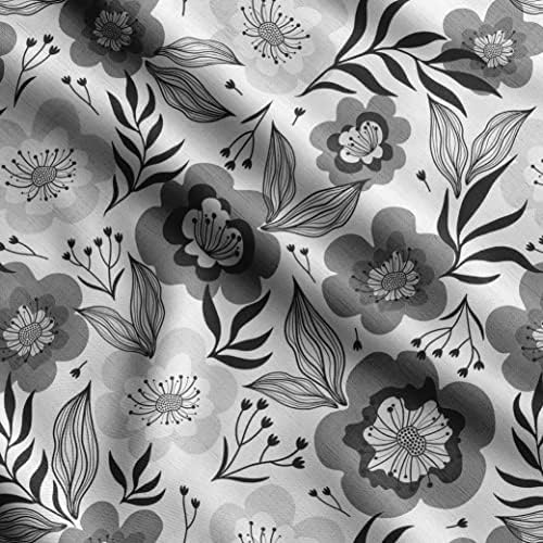 Impressão floral Soimoi, tecido de seda decoração de tecido de costura no quintal- tecido decorativo de 42 polegadas