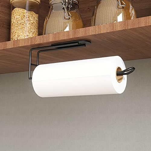 Suporte de toalheiro de papel sob o armário, toalha de papel de montagem na parede do espaço H para cozinha, barra de toalha