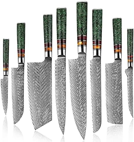 Conjuntos de faca de cozinha, 8 PCs 67 camadas Damasco aço de facas profissionais de cozinha conjuntos