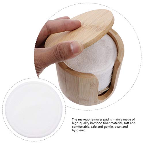 Zerodeko 1 set reutiliza Removedor de maquiagem de bambu Pads naturais com bolsa de lavanderia e suporte de bambu face