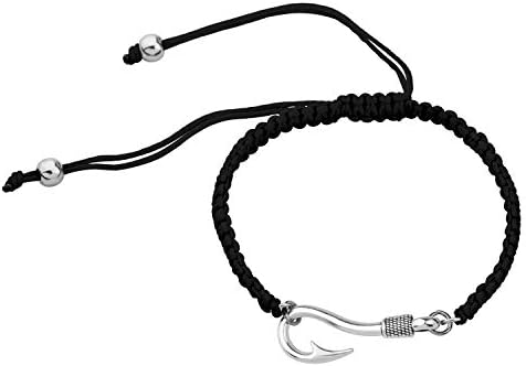 Chooro Fish Hook Bracelet Pishing Ganche de gancho de joias Pesca Gift para namorada Jóias Black Braed Rope Hook Bracelet Gift