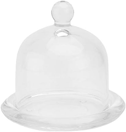 Cabilock mini bolo cúpula mini -vidro de vidro manteiga de prato cupcake recipiente bandeja de bandeja de bandeja preservação