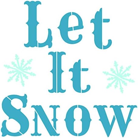 Let It Snow Alphabet Letter Letter Grande Estêncil de Natal para pintura em madeira, lona, ​​paredes, pisos, tecidos