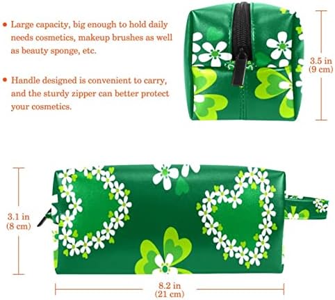 Bolsa de maquiagem à prova d'água, bolsa de maquiagem, organizador cosmético de viagem para mulheres e meninas, Flor Verde do