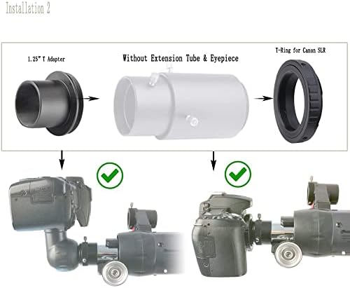Adaptador de câmera do telescópio de extensão variável Starboosa - para câmeras Pentax SLR conectadas a telescópios - para foco principal ou fotografia de projeção ocular