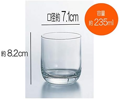 Suntory Marketing 019-73 Alcorock Eliza Rock Glass, Clear, 8,1 fl oz, pacote de 6