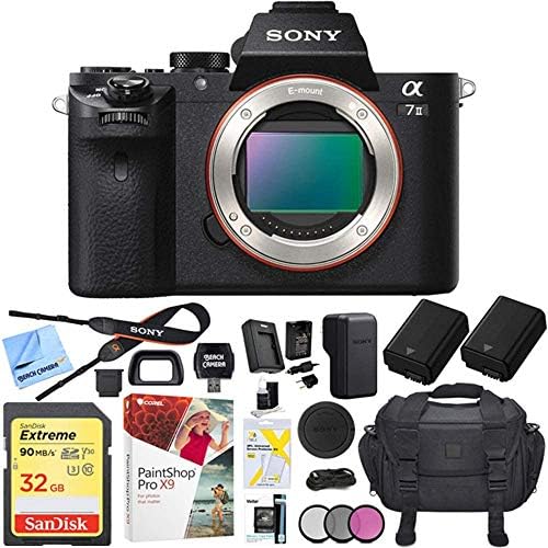 Sony ILCE-7M2/B Alpha A7ii Sem espelho Lens Intercambiável Pacote de corpo da câmera com cartão de memória de 32 GB,