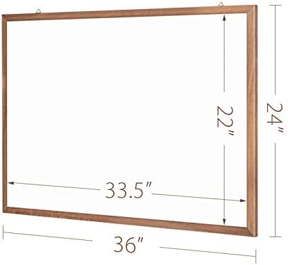 Placa branca magnética com moldura de madeira 36 x 24 polegadas de apagamento seco da placa montada na parede de 3 'x 2'