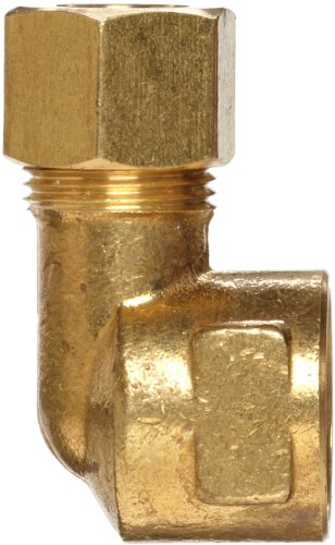 Anderson Metals - 00070-0504 Ajuste do tubo de latão, cotovelo, 5/16 compressão x 1/4 tubo feminino