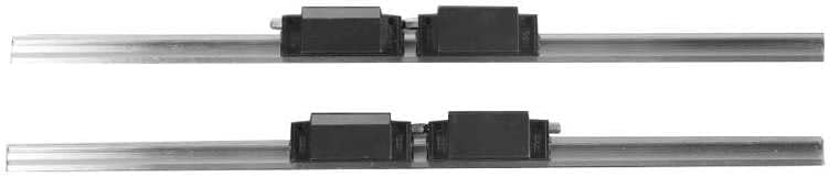 2pcs Linear Guide Rail com 4pcs preto hgh15 bloco de lâmina linear de rolamento hg15-400mm -