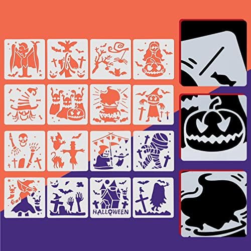 Gadpiparty 160 PCs Halloween Pintura de hallowen estênceis pintando estênceis de estênceis para pintar em estênceis de pintura de madeira, reutilizável