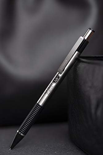 Lápis mecânicos de aço inoxidável de caneta zebra M-301, barril de metal premium, ponto médio, 0,7 mm, aderência preta, 10-pacote