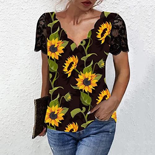 Mulheres Blouses Graphic Bloups Vneck Scoop pescoço camisetas T Camisetas curtas manga pura salva outono de verão Bloups Roups VP