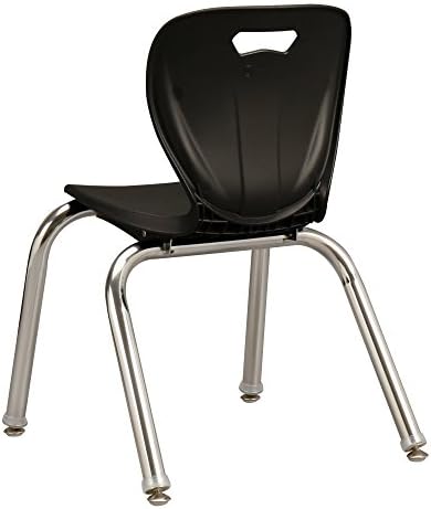 Learniture Shapes Series School Chair, altura de 14 do assento, preto, LNT-INM3014BK-SO