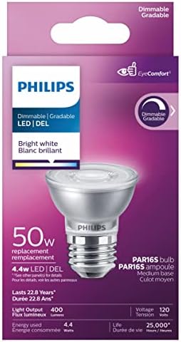 6W PAR16 Base média Branco brilhante Bulbo LED diminuído