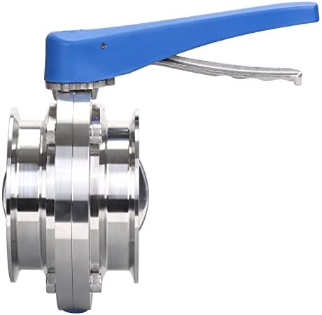 Dernord Butterfly Válvula com alça de gatilho azul Aço inoxidável 304 TRI CLAMP CLAMP