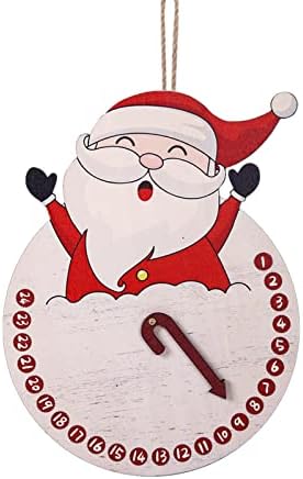 Calendário de Natal pendurado 24 dias Listagem de Natal de madeira Frente para a porta da frente com luzes de boas -vindas placas de boas -vindas para a porta da frente sgcabiyfnhqpfc