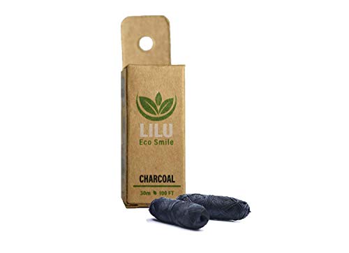 2 REFILLA PACK LILU LILU VEGAN VEGAN Bamboo Charcoal Floss Reabills | com tea árvore e óleos essenciais de hortelã