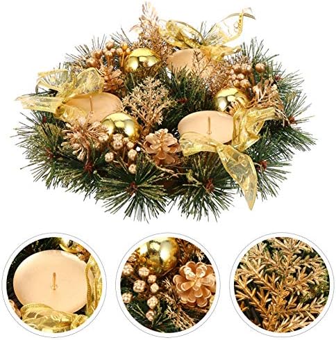 Solustre Christmas Decor Tabel de casamento Decoração de vela de Natal WIRH GARRANHA DE VARIMAGEM DE VERIMENTO DE VERIMENTO DE VELAMENTO