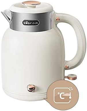 Bear ZDH-C15C1 Kettle elétrica para café e chá, caldeira de água quente de aço inoxidável com função quente, desligamento automático, BPA livre, 1.5L, Ivory White