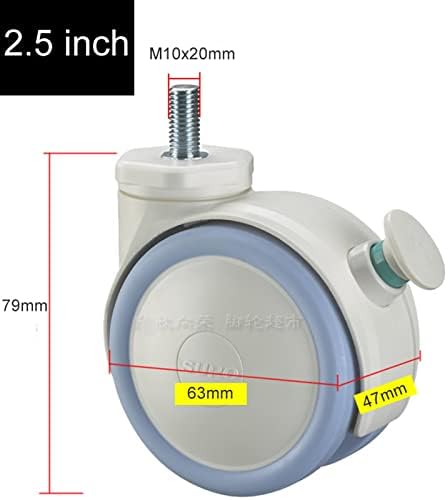 RFXCOM 2 polegadas rodas de rodízios de 2,5 polegadas com freio de ponto M10x20 parafuso 2pcs