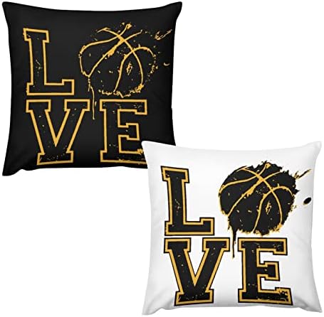 Love Basketball Throw Pillow Capas do conjunto de 2 estojos de almofada para sofá -sofá de travesseiros decorativos do carro