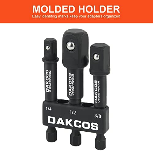 Adaptador de soquete de grau de grau de 3 peças Dakcos Adaptador de soquete de 3 polegadas com suporte de driver com suporte