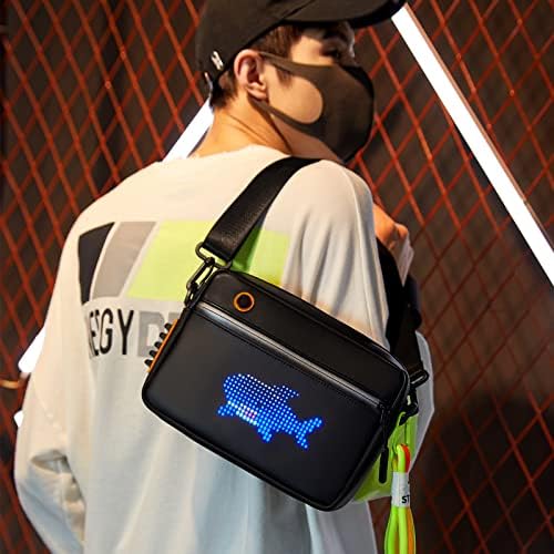 LED Fanny Packs com Bluetooth & Programmable, pacote de bolsa de cintura com tela colorida, bolsa de ombro de viagem para homens