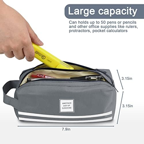 Bolsa de caneta de capa de lápis de grande capacidade, 2 pacote de embalagem simples marcador de lápis Compartamentos de compartimentos