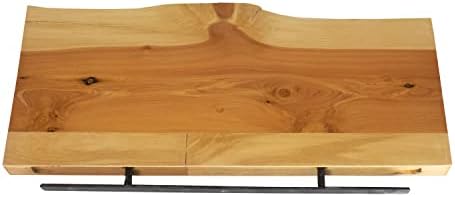 Prateleiras flutuantes de madeira rústica em madeira, prateleira de madeira de borda viva para decoração de parede