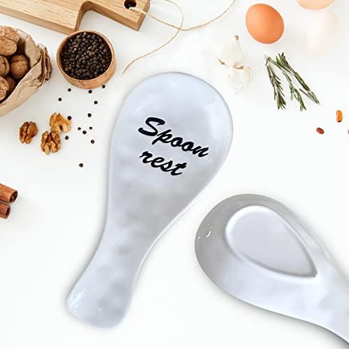 Janeast Ceramic Spoon descanso para balcão da cozinha, suporte para colher para o topo do fogão, tamanho perfeito para cozinhar, conchas,