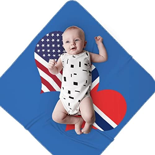 Bandeira americana e manta de bebê de bandeira norueguesa recebendo cobertor para capa de swaddle recém -nascida infantil