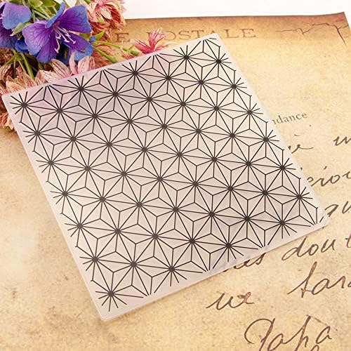 NZJ 3D Texurei Diamond Grid Flor Rose Plástico Pastas de relevo para fabricação de cartões de cartas e outros artesanatos